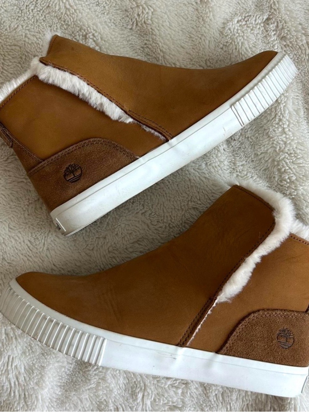 Timberland Tan Suede Faux-Fur Ankle Boot Sneaker